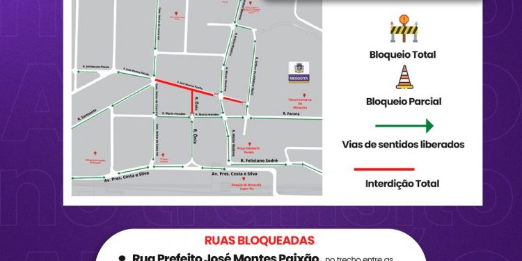 Trânsito de Mesquita terá interdições nos dias 1º e 8 de junho