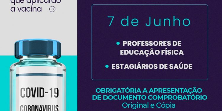 Professores de Educação Física e estagiários da saúde na vacinação contra Covid-19