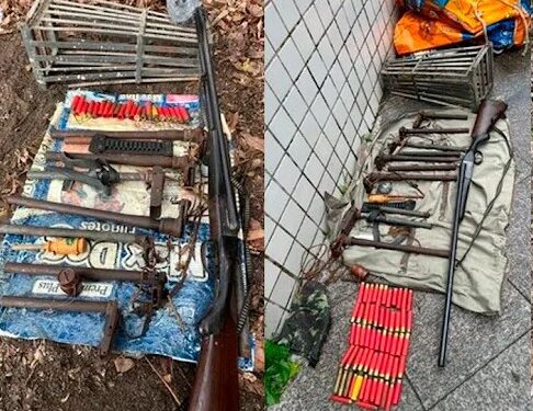 Polícia Ambiental apreende armas e material de caça clandestina na Baixada