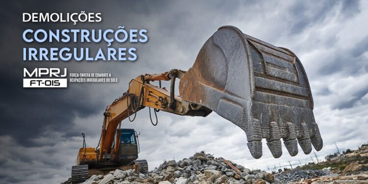 GAECO/MPRJ e Seop realizam operação para demolição de construções irregulares nas margens da Linha Vermelha