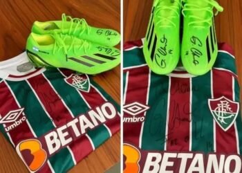 Germán Cano faz doação de camisa e chuteiras para leilão beneficente