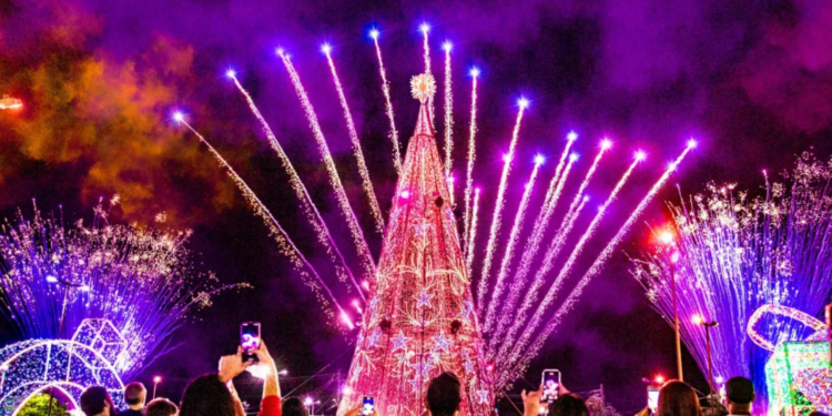 Inauguração de árvore de Natal em Guapimirim tem shows e queima de fogos