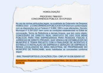 Empresa selecionada para fornecer caminhões de lixo em Paracambi por mais de R$ 16 milhões, recebeu uma área para se instalar na cidade.