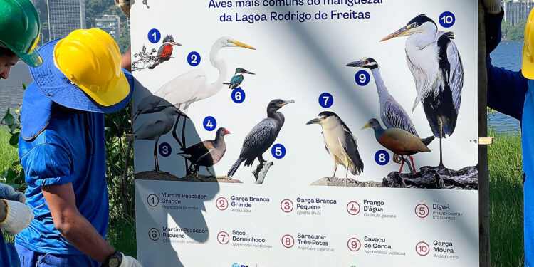 Placas educativas são instaladas no entorno da Lagoa Rodrigo de Freitas pela Prefeitura e Águas do Rio.