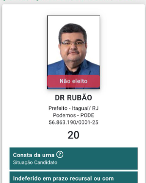 Justiça declara Rubão como não eleito