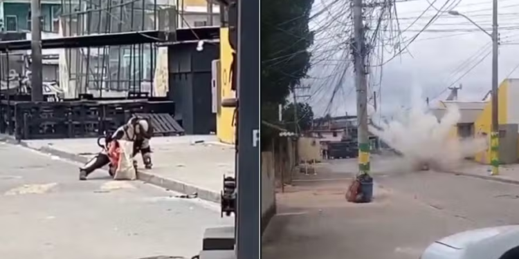 Granada é encontrada no telhado de creche na Zona Norte do Rio